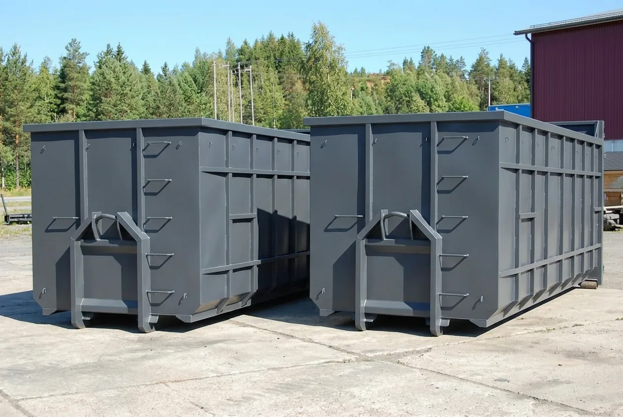 Heavy duty hooklift container for scrap metal